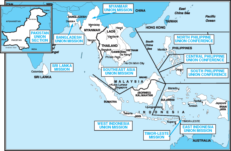 SOUTHERN ASIA-PACIFIC DIVISION Map